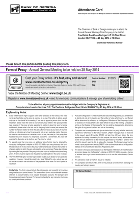 Bank of Georgia Annual General Meeting Proxy Form