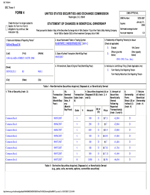SEC Form 4 Statement of Changes in Beneficial Ownership