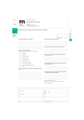 Messebau-Auftragsformular