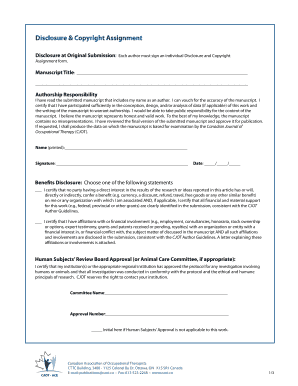 Disclosure and Copyright Assignment Form
