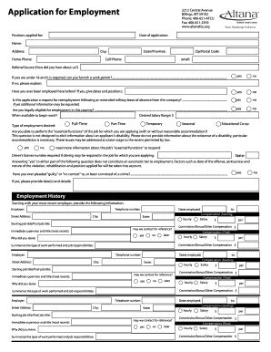 Employment Application Form