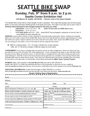 Seattle Bike Swap Vendor Registration Form