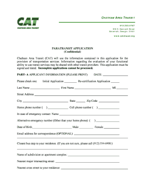 Chatham Area Transit Paratransit Application