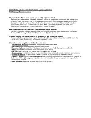 One-Time General Agency Agreement for Canada