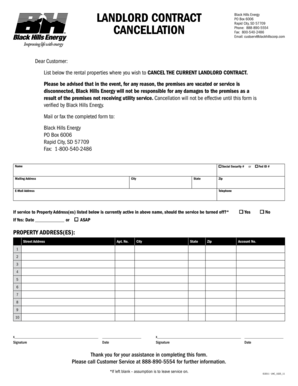 Landlord Contract Cancellation Form