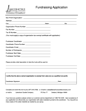 Fundraising Application Form