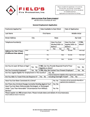 General Employment Application