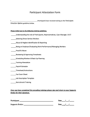Participant Attestation Form