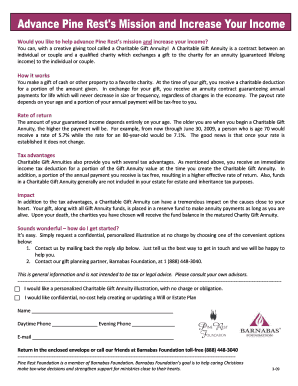 Charitable Gift Annuity Agreement