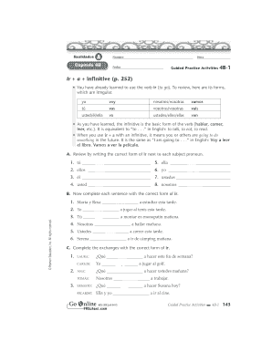 Ejercicio de gramática española