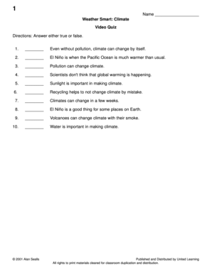Weather Smart Climate Worksheets