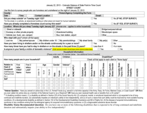 Colorado Homeless Street Count Survey
