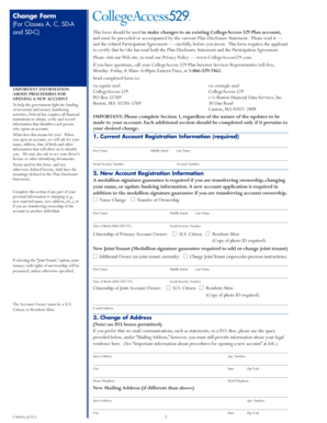 CollegeAccess 529 Plan Change Form