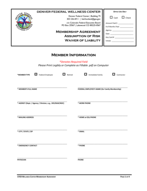 CFEB Wellness Center Membership Agreement