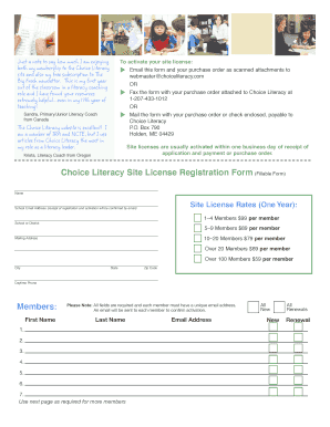 Choice Literacy Site License Registration Form