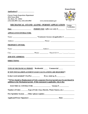 Mechanical Permit Application