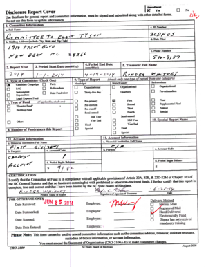 North Carolina Committee Disclosure Report