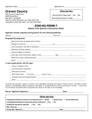 Craven County Zoning Permit Application