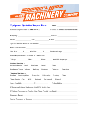Equipment Quotation Request Form