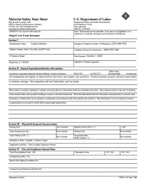 Material Safety Data Sheet