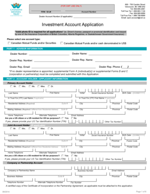 Investment Account Application