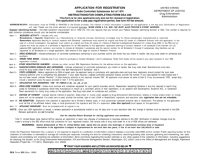DEA Form 225 Application for Registration