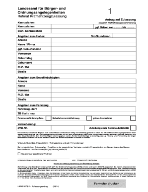 Antrag auf Zulassung