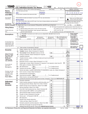 US Individual Income Tax Return Form 1040