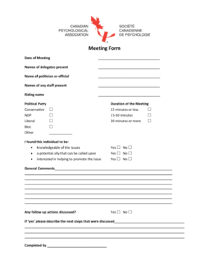 Meeting Evaluation Form
