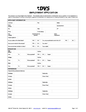 Employment Application Form