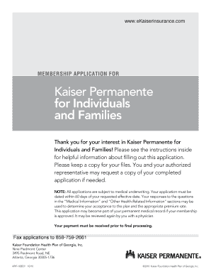Kaiser Permanente Membership Application