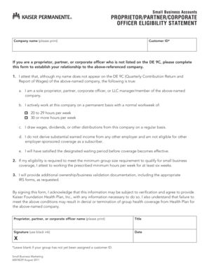Small Business Officer Eligibility Statement