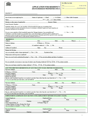 Application for Residency