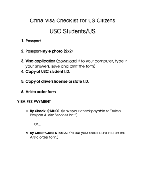 China Visa Application Form