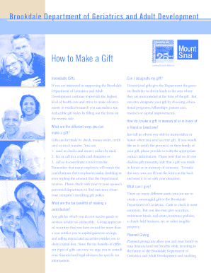 Brookdale Department Donation Form