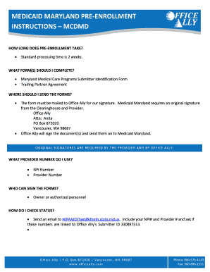 Maryland Medicaid Submitter Identification Form