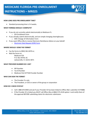 Medicare Florida EDI Enrollment Form