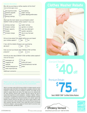 ENERGY STAR Clothes Washer Rebate Form