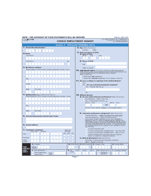 Census Employment Application Form