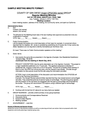 6 printable sample format for minutes of meeting templates