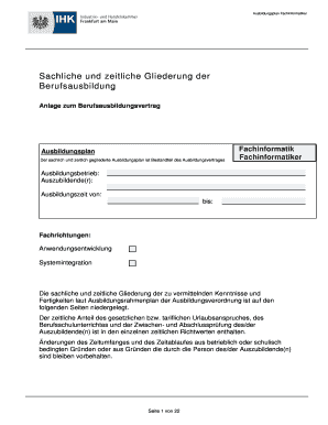 Ausbildungsplan Fachinformatiker