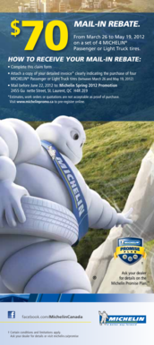 Michelin Spring 2012 Tire Rebate Form