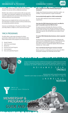 YMCA Membership and Program Assistance Application