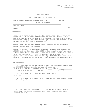 HUD-90105-c Lease Agreement for Elderly Housing