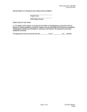 HUD Model Lease Agreement