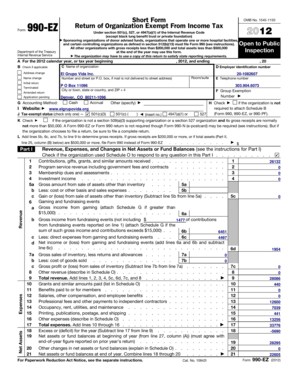 Form 990-EZ Tax Return
