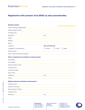 Registration with Pension Fund by Sole Proprietorship