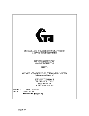 Gujarat agro industries corporation ltd tender
