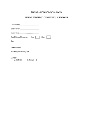 Socio-Economic Survey Form