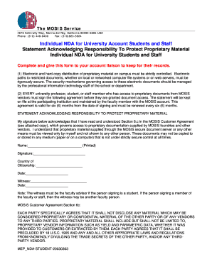 MOSIS Individual NDA for University Students and Staff